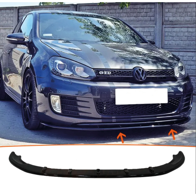 Lip spoiler μαύρο πλαστικό γυαλιστερό - Vw Golf 6 GTi / 2008-2012