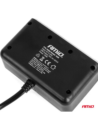 Amio - ΑΝΤΑΠΤΟΡΑΣ ΑΝΑΠΤΗΡΑ 12/24V 120W ΨΗΦΙΑΚΟΣ ΜΑΥΡΟΣ/3 ΘΕΣΕΙΣ/2xUSB-A QC 3.0 ΜΕ ΚΑΛΩΔΙΟ 80cm - 1 Τεμ. (04364/AM)
