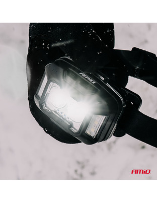 Amio - Φακός Κεφαλής Εργασίας τύπου 2xXPG+10SMD LED χωρητικότητα μπαταρίας 1800mAh - 1 τεμ. (04668/AM)