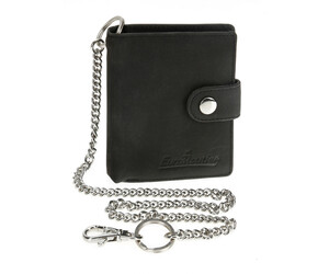 ΠΟΡΤΟΦΟΛΙ ΔΕΡΜΑΤΙΝΟ ΓΙΑ ΚΑΡΤΕΣ & ΧΡΗΜΑΤΑ BIKER WALLET ME 45cm ΑΛΥΣΙΔΑ RFID ΠΡΟΣΤΑΣΙΑ ΣΕ ΜΑΥΡΟ ΧΡΩΜΑ LAMPA - 1 Τεμ.