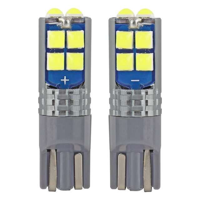 Amio - T10 W5W 12V W2,1x9,5d ΛΕΥΚΟ 10SMDx3030 (ΚΑΡΦΩΤΟ - CAN-BUS) 2ΤΕΜ. (02447/AM)