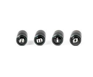 Amio - ΚΑΠΑΚΙΑ ΒΑΛΒΙΔΩΝ ΑΛΟΥΜΙΝΙΟΥ ΣΕ ΜΑΥΡΟ ΧΡΩΜΑ ΜΕ ΛΟΓΟΤΥΠΟ - 4 ΤΕΜ. (03277/AM)