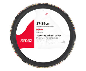 Amio - ΚΑΛΥΜΜΑ ΤΙΜΟΝΙΟΥ SWC-59 (M) 37>39cm ΜΑΥΡΟ ΜΕ ΣΧΕΔΙΟ ΠΟΛΥΧΡΩΜΗ ΨΑΘΑ - 1 ΤΕΜ. (04169/AM)