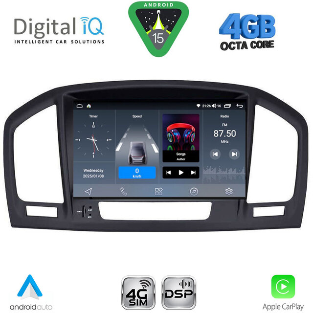 DIGITAL IQ BLG 414BL_CPA (8" DECK) MULTIMEDIA SYSTEM for OPEL INSIGNIA mod. 2008-2013 – SAAB 9.5 mod. 2006-2012
