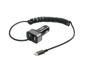 ΑΝΤΑΠΤΟΡΑΣ ΑΝΑΠΤΗΡΑ SILVER LINE 12/24V - 6000mA (2 USB ΚΑΙ ΚΑΛΩΔΙΟ ΦΟΡΤΙΣΗΣ TYPE C) - 150 cm 