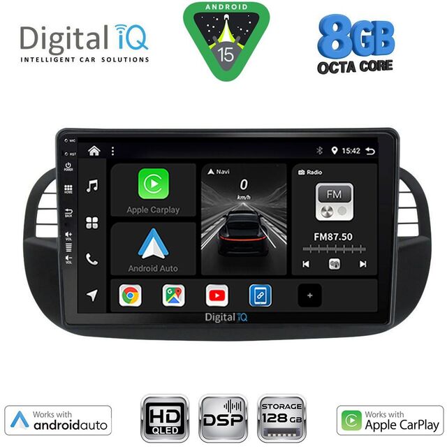 DIGITAL IQ BXF 18130BL_CPAA (9inc) MULTIMEDIA TABLET for FIAT 500 mod. 2007-2015 (BLACK)