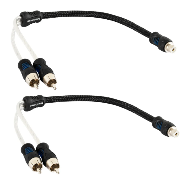 720RCAYL3M Y Adaptor Twisted RCA Cable High Quality 0,3m 1 female, 2 male Auto-Connect  Ζεύγος