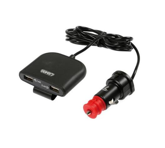 ΦΟΡΤΙΣΤΗΣ ΑΝΤΑΠΤΟΡΑΣ ΑΝΑΠΤΗΡΑ 4USB 12/24V ΜΕ ΚΑΛΩΔΙΟ 180cm 7800mA FAST CHARGE EXTENDER