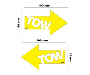 ΑΥΤΟΚΟΛΛΗΤΟ TOW ΚΙΤΡΙΝΟ 100x58mm SIMONI RACING - 2 ΤΕΜ.