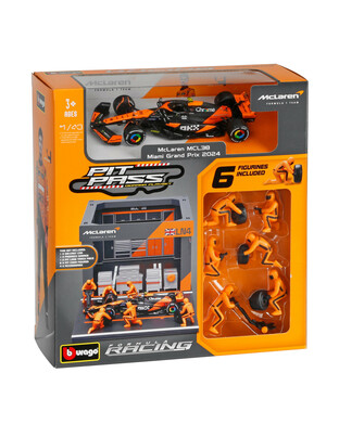 ΜΙΝΙΑΤΟΥΡΕΣ PIT STOP MCLAREN MCL38 NORRIS 1:43 BURAGO LAMPA 1ΤΕΜ.