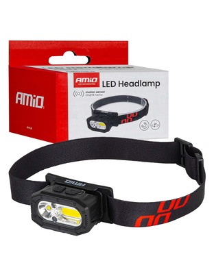 Amio - Φακός Κεφαλής Εργασίας τύπου XPG+COB LED χωρητικότητα μπαταρίας 1000mAh - 1 τεμ. (04663/AM)
