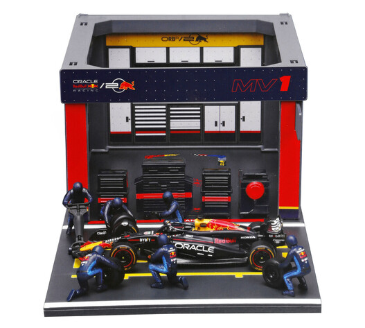 ΜΙΝΙΑΤΟΥΡΕΣ PIT STOP RED BULL RB20 VERSTAPPEN 1:43 BURAGO LAMPA 1ΤΕΜ.