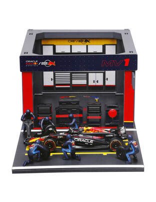 ΜΙΝΙΑΤΟΥΡΕΣ PIT STOP RED BULL RB20 VERSTAPPEN 1:43 BURAGO LAMPA 1ΤΕΜ.