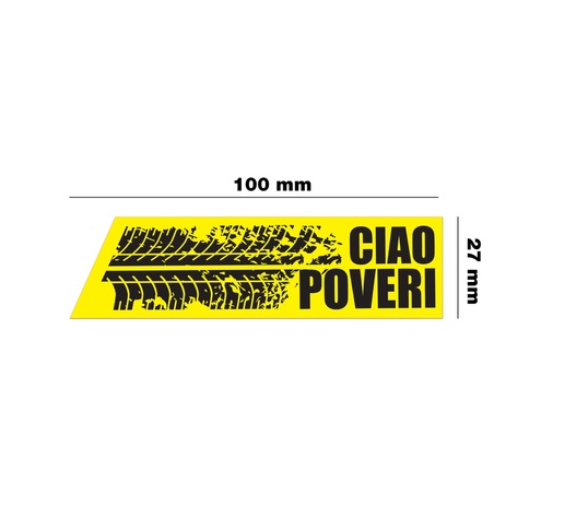 ΑΥΤΟΚΟΛΛΗΤΟ CIAO POVERI ΚΙΤΡΙΝΟ 100x27mm SIMONI RACING - 1 ΤΕΜ.