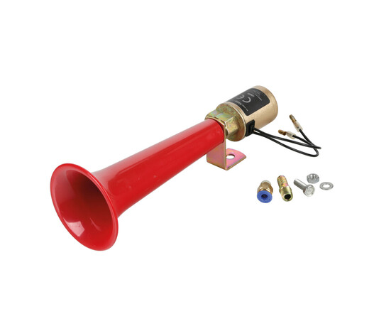 ΚΟΡΝΑ ΗΛΕΚΤΡΟΠΝΕΥΜΑΤΙΚΗ ΜΟΝΗ 12>36V 110db "TURKISH SOUND" ΚΟΚΚΙΝΗ 230mm LAMPA - 1 TEM.