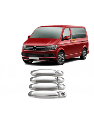 ΧΕΡΟΥΛΙΑ ΠΟΡΤΑΣ ΓΙΑ VW T6 TRANSPORTER VAN 2015+ 4 ΠΟΡΤΕΣ  ΧΡΩΜΙΟ ΜΕΤΑΛΛΙΚΑ