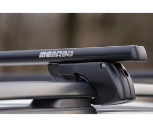 MENABO ΜΠΑΡΕΣ ΟΡΟΦΗΣ ΑΛΟΥΜΙΝΙΟΥ SHERMAN BLACK 120 cm ΣΕ ΜΑΥΡΟ ΧΡΩΜΑ ΓΙΑ Daewoo Nubira Station Wagon 5 doors 1997>2003 ΜΕ RAISED RAILS (Παράλληλες Μπάρες με Κενό) - 2 ΤΕΜ. (12280/MB)