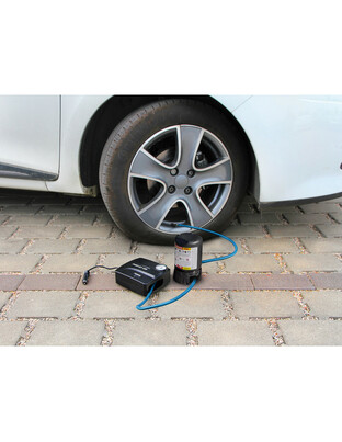 ΚΟΜΠΡΕΣΕΡ ΑΕΡΑ ΕΛΑΣΤΙΚΩΝ 12V 450ml ΜΕ ΥΓΡΟ ΕΠΙΣΚΕΥΗΣ 450ml ΜΑΝΟΜΕΤΡΟ ΚΑΙ ΜΕΤΡΗΤΗ ΠΙΕΣΗΣ (ΧΡΟΝΟΣ 7min)