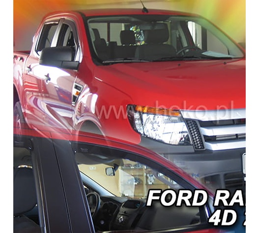 ΑΝΕΜΟΘΡΑΥΣΤΕΣ ΓΙΑ FORD RANGER / RAPTOR III 4D 2012-2022  ΖΕΥΓΑΡΙ ΑΠΟ ΕΥΚΑΜΠΤΟ ΦΙΜΕ ΠΛΑΣΤΙΚΟ HEKO - 2 ΤΕΜ.