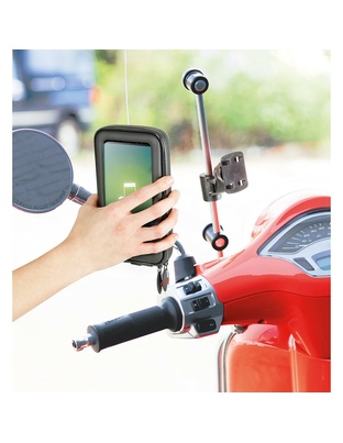 ΒΑΣΗ ΣΤΗΡΙΞΗΣ ΚΙΝΗΤΟΥ SMART SCOOTER CASE 165x90mm ( ΜΕ ΣΤΗΡΙΞΗ ΣΤΟ ΚΑΘΡΕΠΤΗ Η ΣΕ ΜΠΑΡΑ 9-14mm)