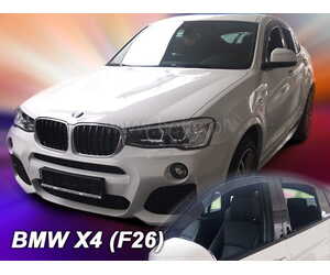 ΑΝΕΜΟΘΡΑΥΣΤΕΣ ΓΙΑ BMW X4 F26 5D 2013-2018 ΣΕΤ ΑΥΤΟΚΙΝΗΤΟΥ ΑΠΟ ΕΥΚΑΜΠΤΟ ΦΙΜΕ ΠΛΑΣΤΙΚΟ HEKO - 4 ΤΕΜ.