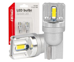 Amio - ΛΑΜΠΑΚΙΑ LED T10 W5W 12/24V LED 2x1860SMD STANDARD ΛΕΥΚΑ - 2 ΤΕΜ. (03719/AM)