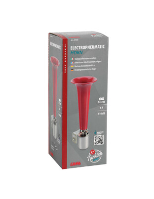ΚΟΡΝΑ ΗΛΕΚΤΡΟΠΝΕΥΜΑΤΙΚΗ ΜΟΝΗ 12>36V 110db "TURKISH SOUND" ΚΟΚΚΙΝΗ 230mm LAMPA - 1 TEM.