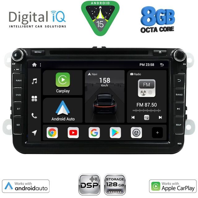 DIGITAL IQ BXF 779_CPAA (8" DVD) MULTIMEDIA SYSTEM for VW – SKODA – SEAT GROUP mod. 2004-2018