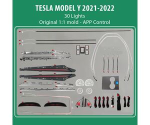 DIQ AMBIENT TESLA MODEL Y (FK) mod. 2021> FULL KIT (Digital iQ Ambient Light for Tesla Model Y mod. 2021> WITH 30 Lights Full Kit)
