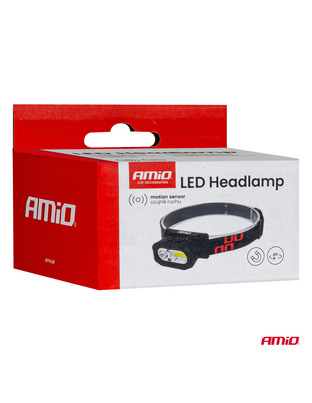 Amio - Φακός Κεφαλής Εργασίας τύπου XPG+COB LED χωρητικότητα μπαταρίας 1000mAh - 1 τεμ. (04663/AM)
