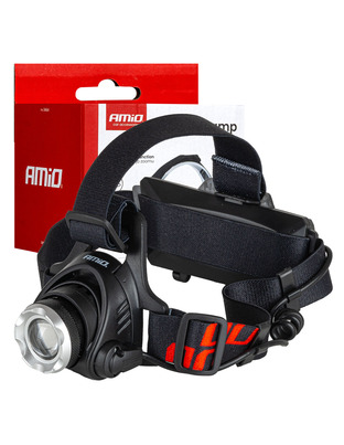 Amio - Φακός Κεφαλής Εργασίας τύπου T6 LED χωρητικότητα μπαταρίας 3600mAh - 1 τεμ. (04664/AM)