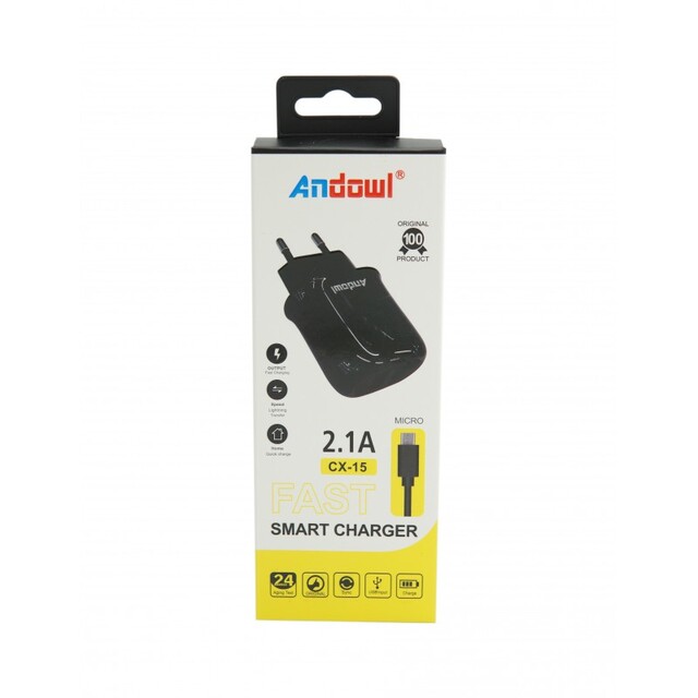 ΓΡΗΓΟΡΟΣ ΦΟΡΤΙΣΤΗΣ SMART CHARGER MicroUSB 2.1A ANDOWL CX-15