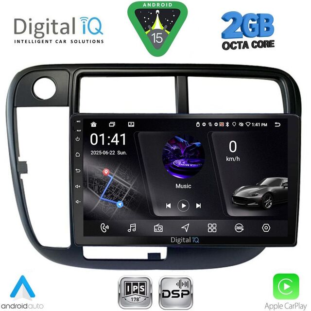 DIGITAL IQ RSF 4186_CPA CLIMA (9inc) MULTIMEDIA TABLET for HONDA CIVIC mod. 1995-2001