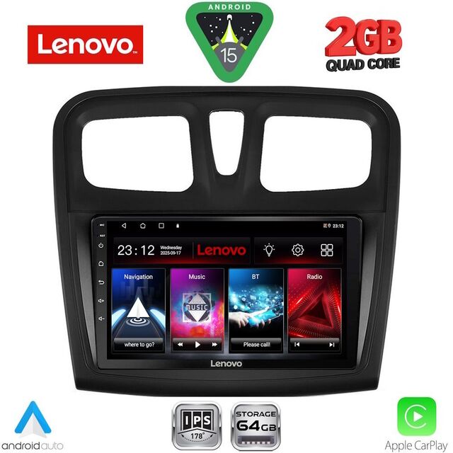 LENOVO LVD 2108SQ_CPA (9inc) MULTIMEDIA TABLET for DACIA LOGAN – SANDERO mod. 2012-2019