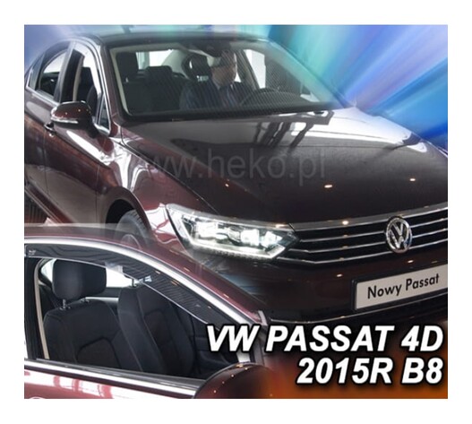 ΑΝΕΜΟΘΡΑΥΣΤΕΣ ΓΙΑ VW PASSAT 4D 2014+ ΖΕΥΓΑΡΙ ΑΠΟ ΕΥΚΑΜΠΤΟ ΦΙΜΕ ΠΛΑΣΤΙΚΟ HEKO - 2 ΤΕΜ.