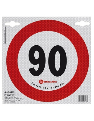 ΣΗΜΑ ΤΑΧΥΤΗΤΑΣ ΧΙΛΙΟΜΕΤΡΩΝ 90km/h ΑΥΤΟΚΟΛΛΗΤΟ 20CM ΔΙΑΜΕΤΡΟ