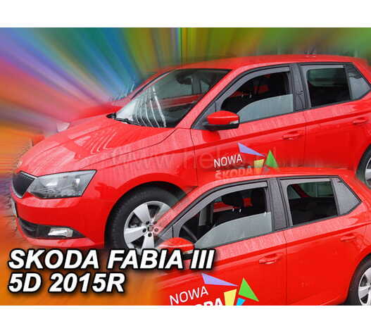 ΑΝΕΜΟΘΡΑΥΣΤΕΣ ΓΙΑ SKODA FABIA III 5D 2014+  HTB ΜΑΚΡΥ ΣΕΤ ΑΥΤΟΚΙΝΗΤΟΥ ΑΠΟ ΕΥΚΑΜΠΤΟ ΦΙΜΕ ΠΛΑΣΤΙΚΟ HEKO - 4 ΤΕΜ.