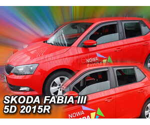 ΑΝΕΜΟΘΡΑΥΣΤΕΣ ΓΙΑ SKODA FABIA III 5D 2014+  HTB ΜΑΚΡΥ ΣΕΤ ΑΥΤΟΚΙΝΗΤΟΥ ΑΠΟ ΕΥΚΑΜΠΤΟ ΦΙΜΕ ΠΛΑΣΤΙΚΟ HEKO - 4 ΤΕΜ.