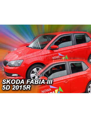 ΑΝΕΜΟΘΡΑΥΣΤΕΣ ΓΙΑ SKODA FABIA III 5D 2014+  HTB ΜΑΚΡΥ ΣΕΤ ΑΥΤΟΚΙΝΗΤΟΥ ΑΠΟ ΕΥΚΑΜΠΤΟ ΦΙΜΕ ΠΛΑΣΤΙΚΟ HEKO - 4 ΤΕΜ.
