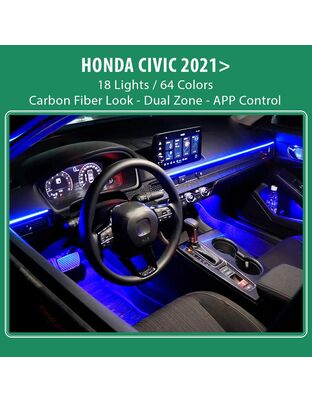 DIQ AMBIENT HONDA CIVIC XI mod. 2021> (Digital iQ Ambient Light for Honda Civic mod. 2021> with 18 Lights)