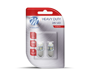 P21/5W 24V BAY15d LED 8xSMD5050 0,24W ΛΕΥΚΟ (ΔΙΠΟΛΙΚΟ) BLISTER 2ΤΕΜ M-TECH