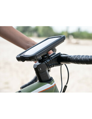 Βάση Στήριξης Κινητού Bike της σειράς Optiline για Τιμόνι Μηχανής, Ποδηλάτου, E-bike, Scooter με διάμετρο από 19 mm έως 35 mm με ρυθμιζόμενους EPDM ιμάντες δέσης και σύστημα Duolock, συμβατή με Θήκες ή Αντάπτορες Κινητού Optiline