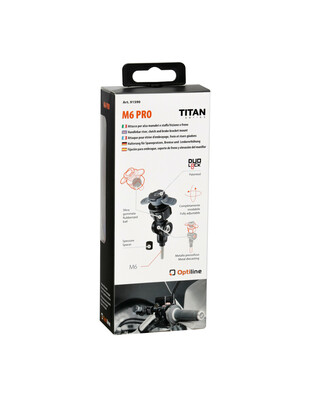 Βιδωτή Βάση Στήριξης Κινητού M6 Pro της σειράς Titan Optiline για τις Βίδες στα Καβαλέτα ή στους Διακόπτες στο Τιμόνι Μηχανής με σπείρωμα M6 και σύστημα Duolock, συμβατή με Θήκες ή Αντάπτορες Κινητού Optiline