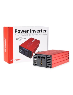 Amio - INVERTER 12-230V max300W-peak600W +2USB PI03 – 1 ΤΕΜ. (02470/AM)
