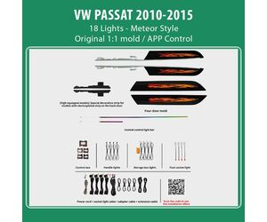 DIQ AMBIENT VW PASSAT DZ21M (Digital iQ Ambient Light for VW PASSAT mod. 2010-2015 with 18 Lights, Meteor)