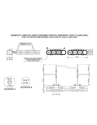 DRL HOR78 12/24V ΠΡΟΣΘΕΤΟ DAYTIME ΔΙΕΘΝΗ ΜΕ 4LED 6W 120,5x36,8mm ΜΑΥΡΟ 2ΤΕΜ