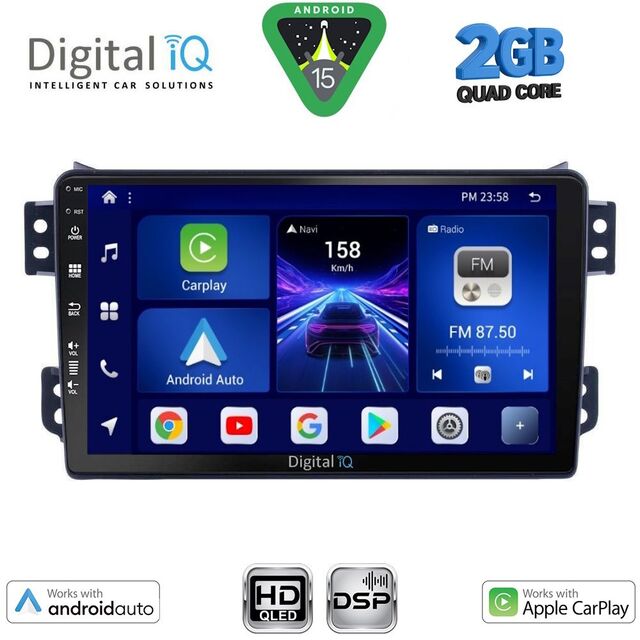 DIGITAL IQ BXC 3682_CPAA (9inc) MULTIMEDIA TABLET for  OPEL AGILA – SUZUKI SPLASH mod. 2008-2018