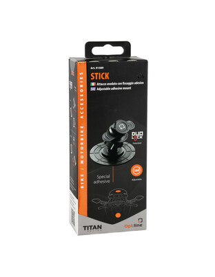 Αυτοκόλλητη Βάση Στήριξης Κινητού ή Action Camera Stick της σειράς Titan Optiline για Κράνος Οδήγησης, Ντεπόζιτο, Ουρά ή Λείες Επίπεδες Επιφάνειες Μηχανής με σύστημα Duolock, συμβατή με Θήκες ή Αντάπτορες Κινητού Optiline ή Ειδικό Αντάπτορα για Action Cam