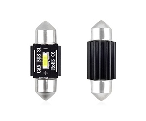 Amio - ΛΑΜΠΑΚΙΑ ΠΛΑΦΟΝΙΕΡΑΣ 31mm 12/24V 3,1W 5600K 1LED ULTRA BRIGHT CAN-BUS FESTOON (ΛΕΥΚΟ) - 2 ΤΕΜ. (02441/AM)