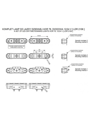 DRL HOR78 12/24V ΠΡΟΣΘΕΤΟ DAYTIME ΔΙΕΘΝΗ ΜΕ 4LED 6W 120,5x36,8mm ΜΑΥΡΟ 2ΤΕΜ